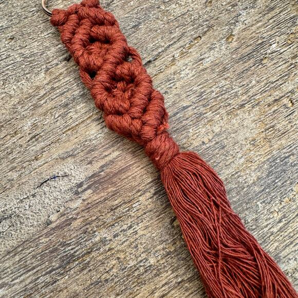 Macrame Charm Neutral Purse Keychain Bag Charm Boho Accessories FAST SHIP NEW - Picture 6 of 7